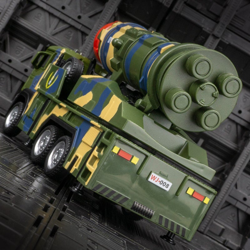 Car Cube 6205A Simulation Missile Rocket Artillery Alloy Military Model Ornaments Children'S Pulling Back Acousto-Optic Toy Car - Image 3